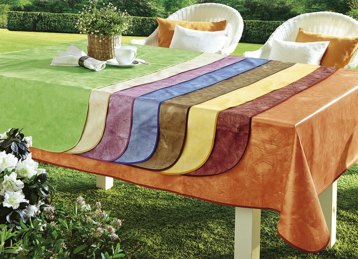 Tuin tafelkleden - Klassiek gemarmerd tafelzeil van tafelzeil, in Größe 108 (tafelkleed, 80/80 cm) bis 220 (tafellaken ovaal, 155/220 cm), in Farbe GROEN Ansicht 1