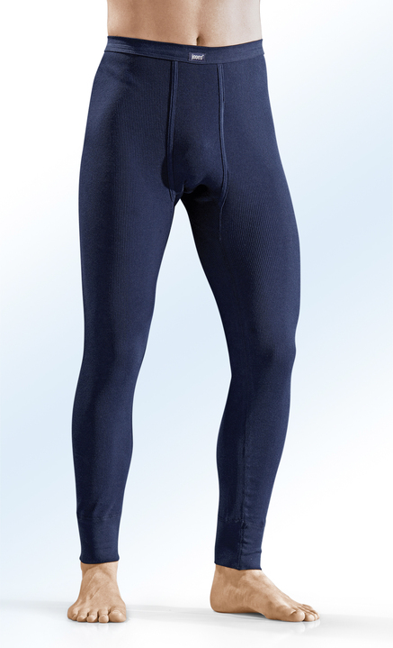 Slips & broeken - Set van twee onderbroeken van dubbele rib, lang, marine, in Größe 005 bis 013, in Farbe MARINE