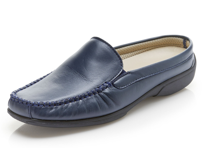 Sandalen & slippers - ELENA EDEN mocassin sabot met elastische banden aan de zijkanten, in Größe 036 bis 042, in Farbe MARINE Ansicht 1