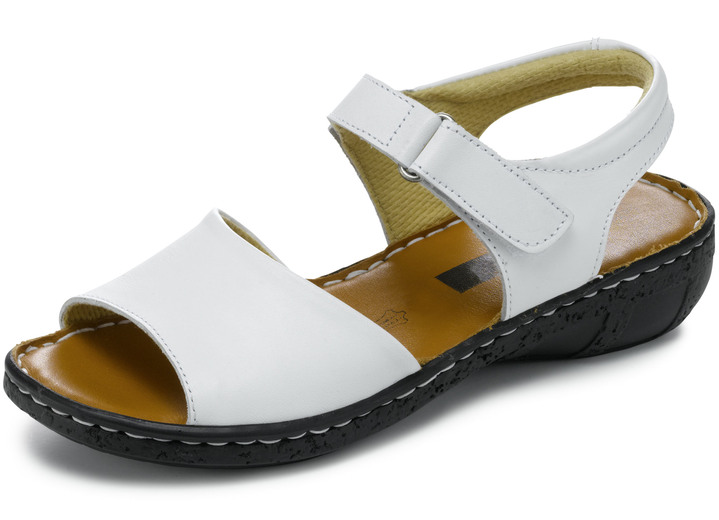 Sandalen & slippers - ELENA EDEN sandaal met verstelbare klittenbandsluiting, in Größe 035 bis 042, in Farbe WIT Ansicht 1