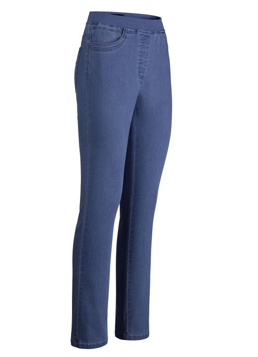 Broeken met elastische band - Pull-on-jeans, in Größe 018 bis 052, in Farbe JEANSBLAUW Ansicht 1