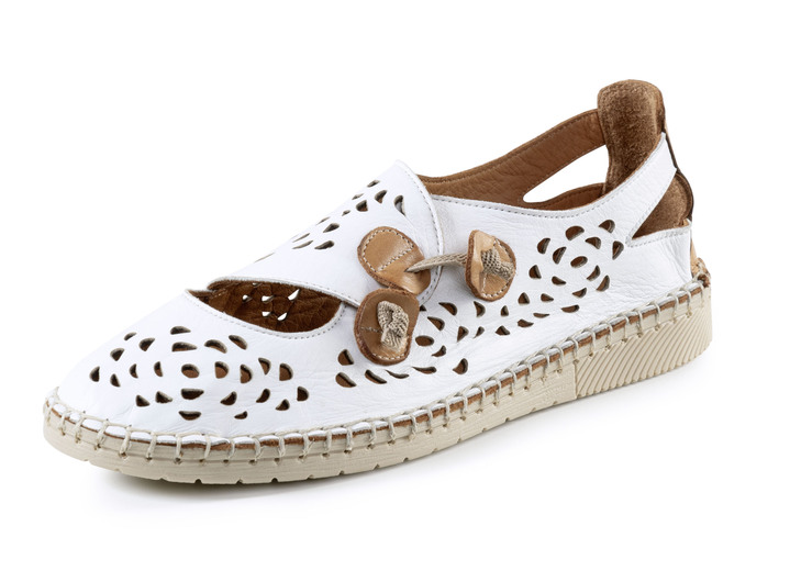 Sandalettes & slippers - Gemini pantoffels met luchtige openingen, in Größe 036 bis 042, in Farbe WEISS-CAMEL Ansicht 1