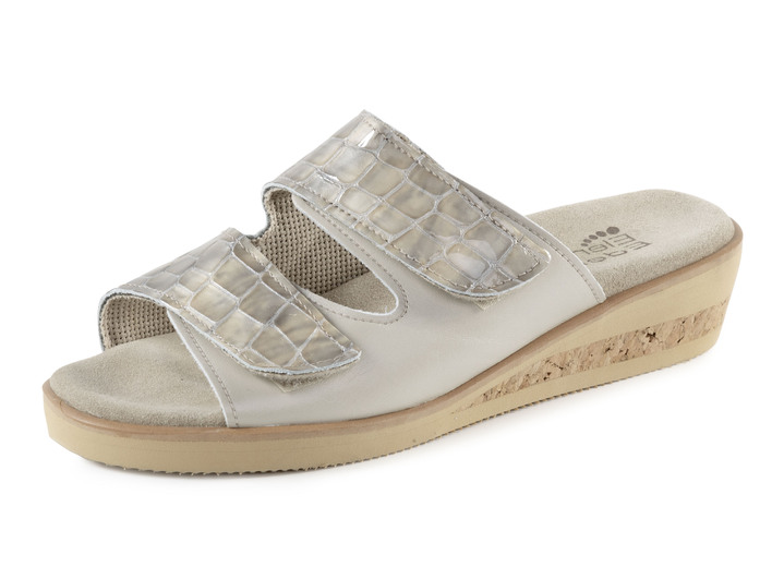 Sandalen & slippers - ELENA EDEN muiltjes gemaakt van lak- en nappaleer met krokodillenreliëf, in Größe 036 bis 042, in Farbe BEIGE Ansicht 1