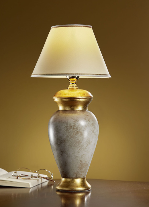 Tafellampen - Tafellamp gemaakt van Italiaans keramiek, in Farbe GRIJS-GOUD Ansicht 1