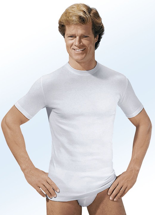 Onderhemden - Mey Noblesse set van twee shirts van fijne rib, wit, in Größe 004 bis 009, in Farbe WIT