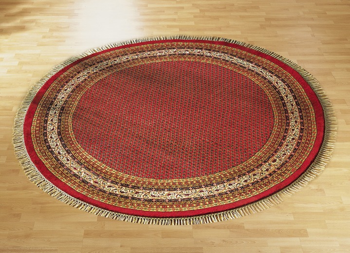 Tapijten - Brug en tapijten gemaakt van 100% scheerwol, in Größe 037 (vloerkleed, ca. 70 x 140 cm) bis 309 (tapijt, ca. ؠ200 cm), in Farbe RODE ONDERGROND Ansicht 1