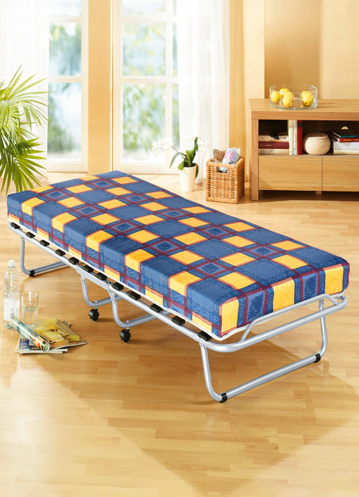 Meubels - Logeerbed met lattenbodem en matras, in Farbe ZILVER Ansicht 1