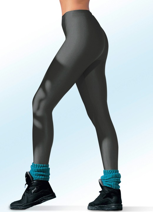 Vrijetijds pantalons - Legging met glanzend effect in 4 kleuren, in Größe 034 bis 050, in Farbe ANTRACIET Ansicht 1