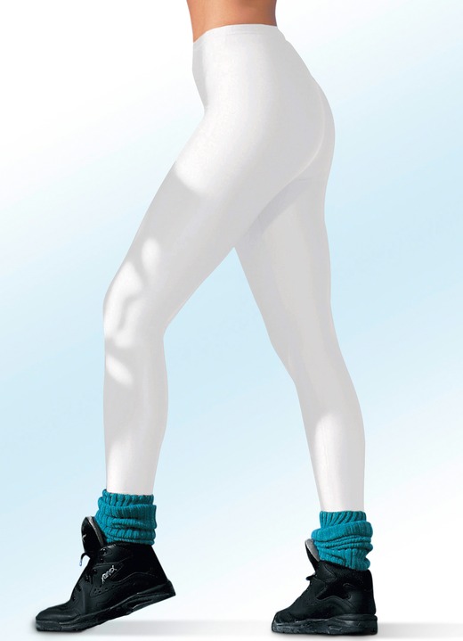 Vrijetijds pantalons - Legging met glanzend effect in 4 kleuren Vrijetijds pantalons - Legging met glanzend effect in 4 kleuren, in Größe 034 bis 050, in Farbe WIT