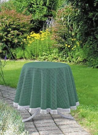 Wind- en weerbestendig tuintafelkleed met franjes aan de randen