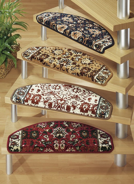 Tapijten - Trapmatten met bloemen, in Größe 151 (Set van 2) bis 325 (15-delige set), in Farbe ROOD