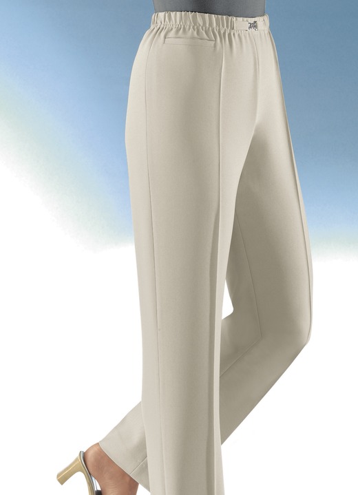 Broeken met elastische band - Pull-on broek in 8 kleuren Broeken met elastische band - Pull-on broek in 8 kleuren, in Größe 019 bis 054, in Farbe LICHTBEIGE