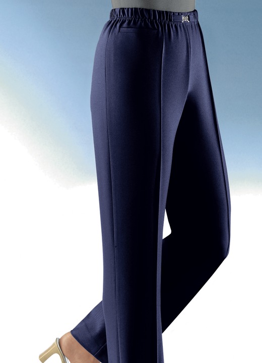 Broeken met elastische band - Pull-on broek in 8 kleuren, in Größe 019 bis 054, in Farbe MARINE Ansicht 1