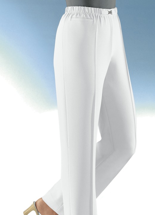 Broeken met elastische band - Pull-on broek in 8 kleuren, in Größe 019 bis 054, in Farbe WIT Ansicht 1