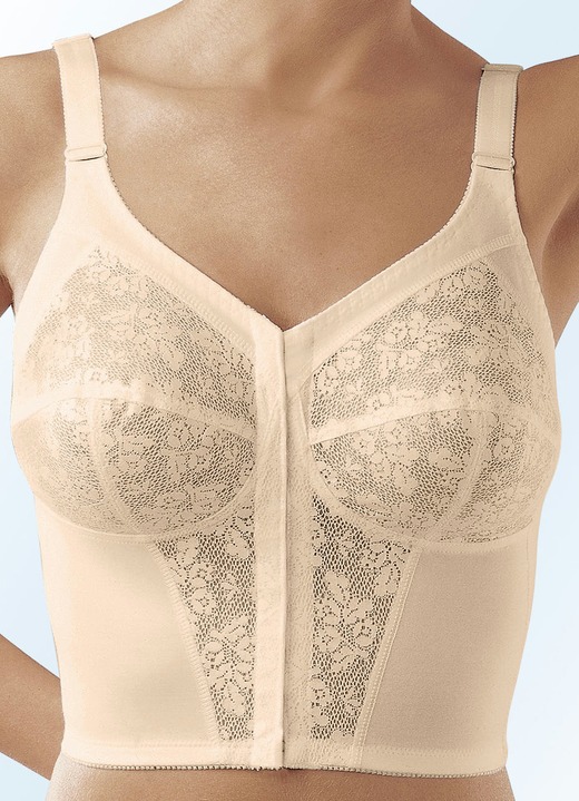BH met voorsluiting - Susa bh in lang model, met sluiting aan de voorkant, in Größe 085 bis 125, in Cup B, in Farbe HUIDKLEURIG Ansicht 1