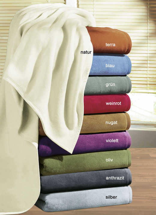 Woondekens - Hoogwaardig dekbed, set van 2, met velours lintrand, in Farbe ANTRACIET