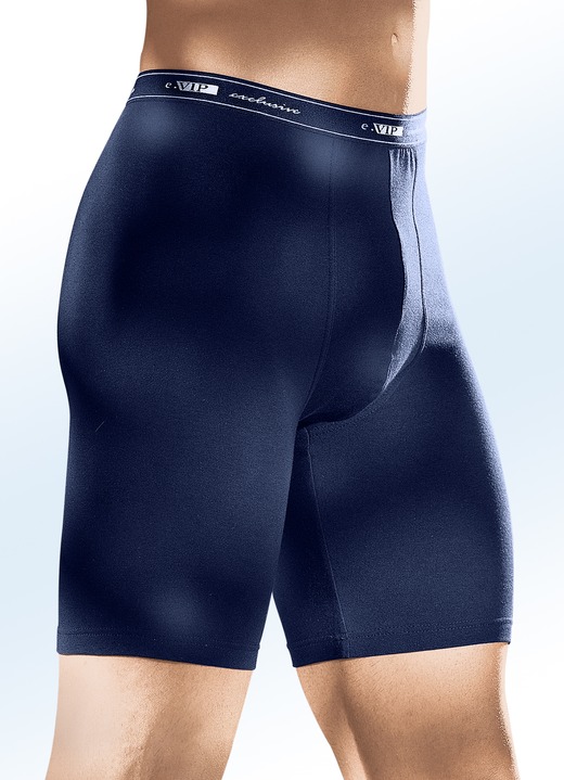 Pants & boxershorts - Set van twee lange broeken met elastische tailleband, effen, in Größe 004 bis 011, in Farbe 2X MARINE Ansicht 1