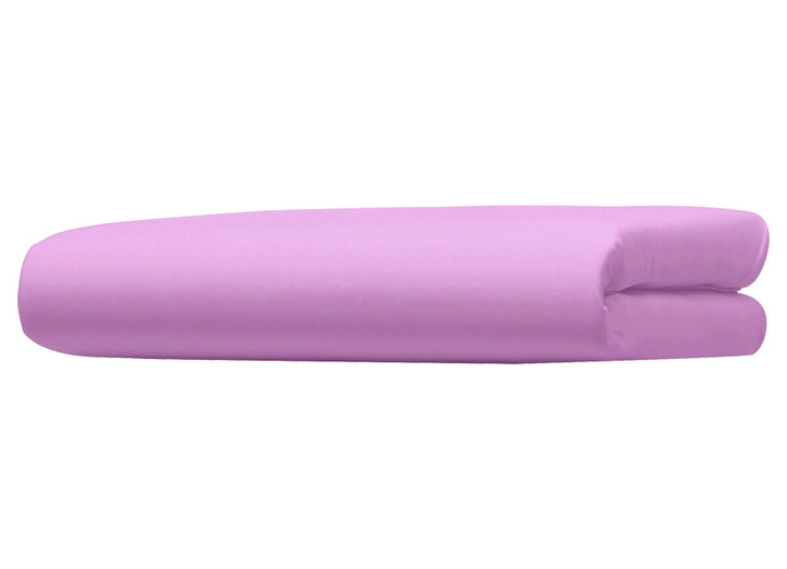 Hoeslakens - Luxe gedraaid jersey hoeslaken met elastaan, in Größe 133 (1 hoeslaken 90-120/200-220 cm) bis 138 (1 hoeslaken, 180-200/200-220 cm), in Farbe LAVENDEL Ansicht 1