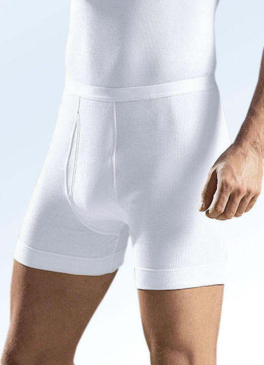 Slips & onderbroeken - Schiesser dubbelrib onderbroek met gulp, wit, in Größe 005 bis 009, in Farbe WIT Ansicht 1