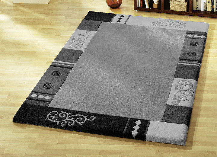 Tapijten - Handgetufte bruggen, vloerkleden en bedrokken, in Größe 103 (Brug, 60 x 90 cm) bis 325 (slaapkamermat, 3-delig), in Farbe GRIJS Ansicht 1