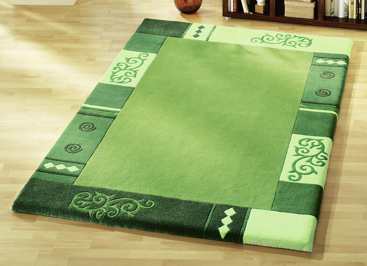 Tapijten - Handgetufte bruggen, vloerkleden en bedrokken, in Größe 103 (Brug, 60 x 90 cm) bis 325 (slaapkamermat, 3-delig), in Farbe GROEN Ansicht 1