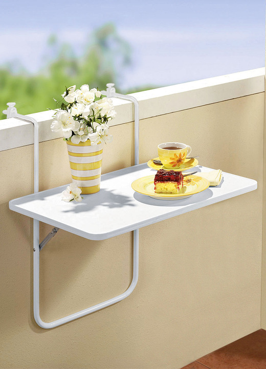 Tuinmeubels - Praktische balkonhangtafel, in Farbe WEISS Ansicht 1