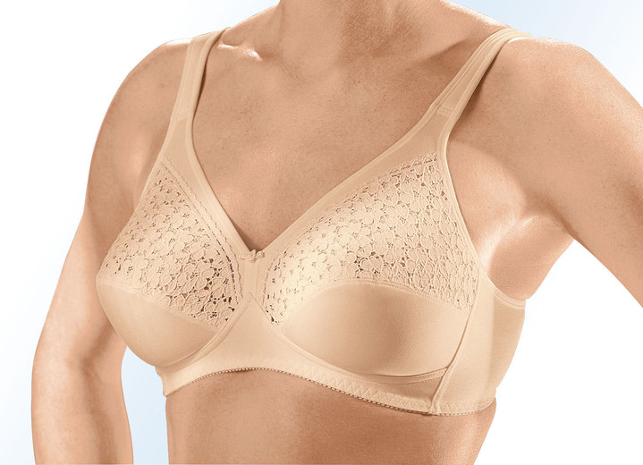 Ondergoed - Speidel 2-pack bh met kanten inzetstukken in de bovencups, in Größe 080 bis 110, in Cup C, in Farbe 2X POEDER Ansicht 1