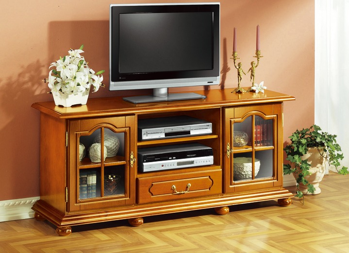 TV- en Hifi-meubels - TV-longboard met echt houtfineer, in Farbe KERSENBOOM Ansicht 1