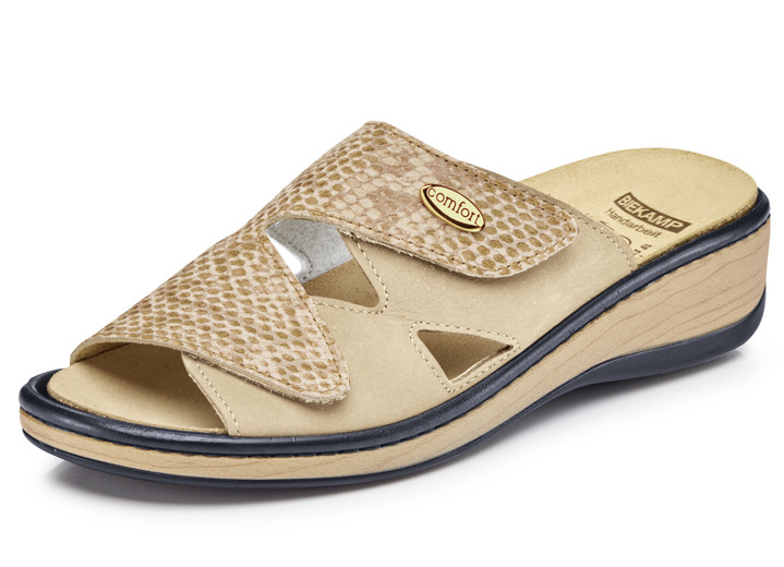 Sandalen & slippers - ELENA EDEN muiltjes met Wörishofer kurkleren voetbed, in Größe 036 bis 042, in Farbe ZAND Ansicht 1