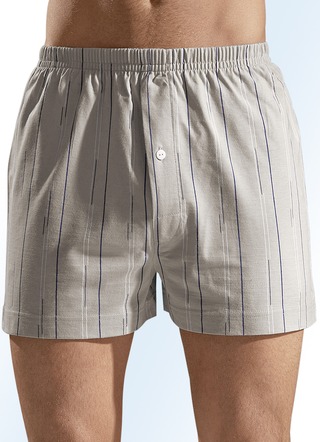 Set van vier boxershorts met gulp, effen gestreept