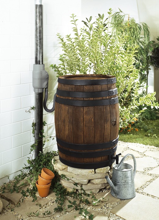 Tuinonderhoud - Robuuste, breuk- en slagvaste regenton, in Farbe BRUIN, in Ausführung 50 liter