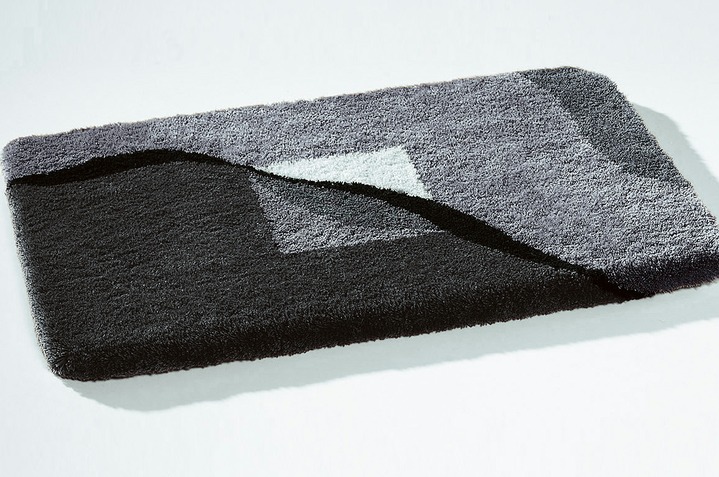 Badmatten - Badkamerset van het merk Kleine Wolke, in Größe 100 (Matje, halfrond 50/80 cm) bis 112 (wc-Dekselafdekking met touwtje), in Farbe ANTRACIET Ansicht 1