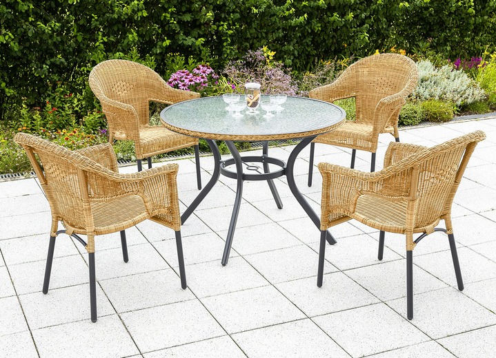Tuinmeubels - Ravenna tuinmeubelset, 5-delig, in Farbe NATUREL, in Ausführung Voordeelset met ronde tafel Ansicht 1