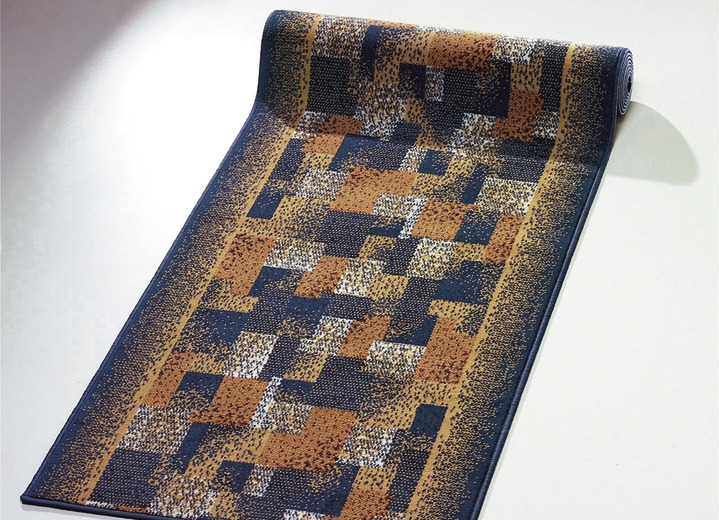 Tapijten - Op maat gemaakte velours loper, in Größe 101 (60 cm breed) bis 106 (100 cm breed), in Farbe BLAUW Ansicht 1