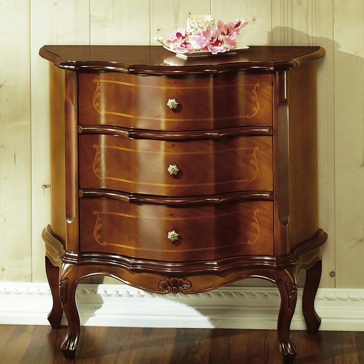 Meubels - Commode met schuiflades, in Farbe NOTENBOOM, in Ausführung 3 Schuifladen Ansicht 1