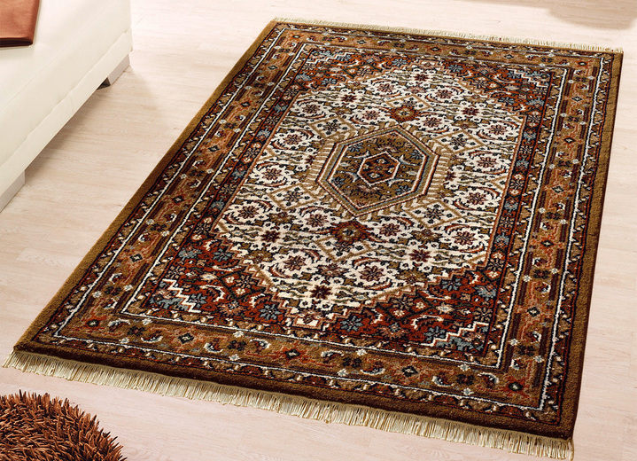 Tapijten - Handgeknoopte bruggen, galerij en tapijten, in Größe 101 (Brug, 40 x 60 cm) bis 306 (tapijt, ø 200 cm), in Farbe CAMEL Ansicht 1