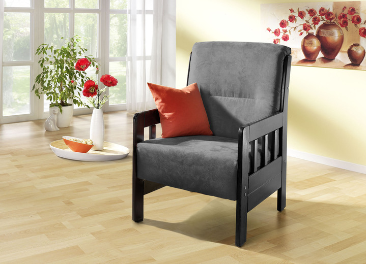 Stoel - Fauteuil van massief grenen, in Farbe ANTRACIET, in Ausführung Fauteuil Ansicht 1
