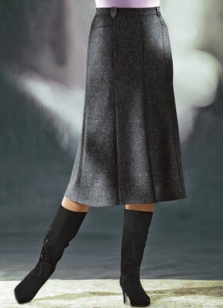 Rok met panelen van tweed met boucle-effectgaren