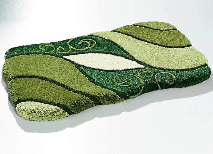 - Badmattenset van Grund in biotex-kwaliteit - Badmattenset van Grund in biotex-kwaliteit, in Größe 100 (Badmat, 50/80 cm) bis 112 (wc-Dekselafdekking met touwtje), in Farbe GROEN