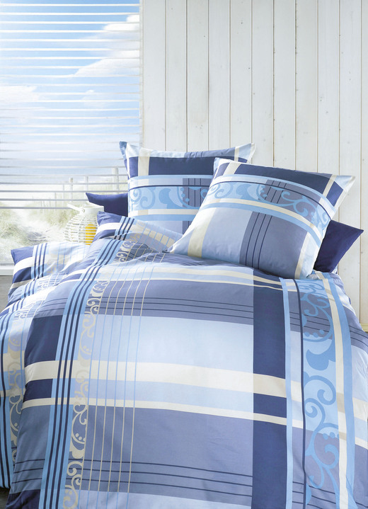 Beddengoed - Beddengoedset in verschillende kwaliteiten, in Größe 112 (80/80 cm + 135/200 cm) bis 115 (80/80 cm + 155/220 cm), in Farbe BLAUW Ansicht 1