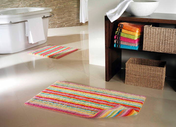 Badmatten - Omkeerbare badmat gemaakt van 100% katoen, in Größe 101 (Tapijt, 60/60 cm) bis 104 (Tapijt, 70/120 cm), in Farbe MEERKLEURIG Ansicht 1