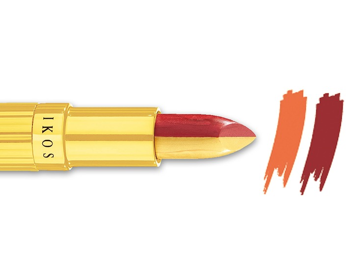 Lichaamsverzorging - Ikos Duo-lippenstift, in Farbe ZALM-BORDEAUX Ansicht 1