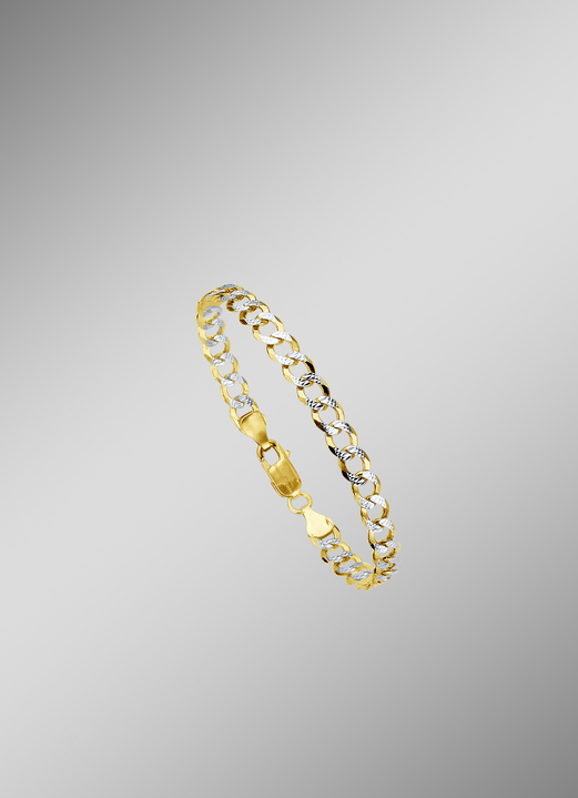 Armbanden - Stevige, diamantgecoate kinkettingset, in Farbe , in Ausführung Armband, lengte 19 cm Ansicht 1