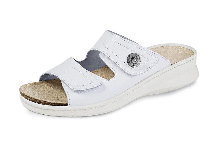 Sandalen & slippers - Comfortabele muiltjes met uitneembaar voetbed, in Größe 036 bis 042, in Farbe WIT Ansicht 1