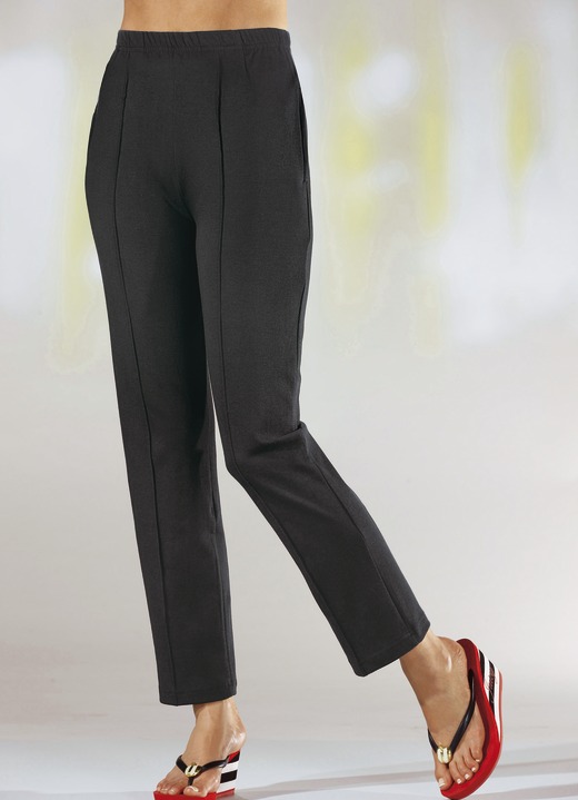 Vrijetijds pantalons - Broek met comfortabele elastische tailleband, in Größe 018 bis 056, in Farbe ANTRACIET Ansicht 1