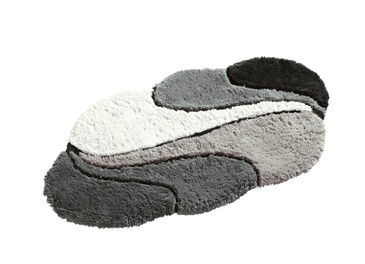 Badmatten - Badmattenset met antislip-onderkant, in Größe 100 (Matje, halfrond 50/80 cm) bis 112 (wc-Dekselafdekking met touwtje), in Farbe ANTRACIET Ansicht 1