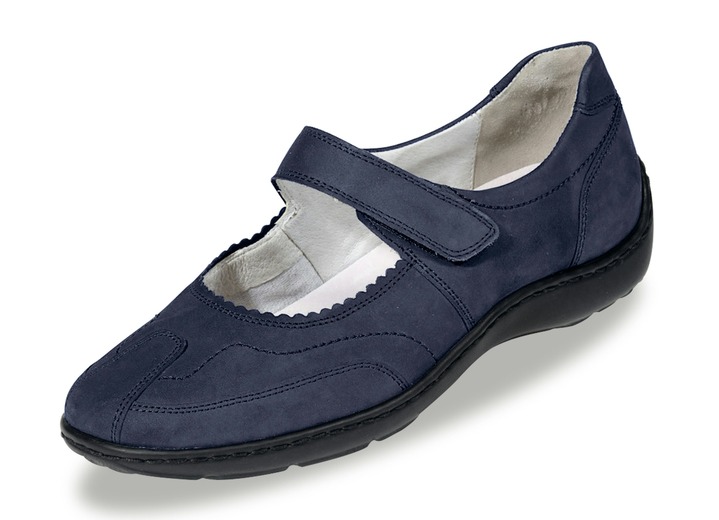 Instappers & veterschoenen - Waldläufer pantoffels met handgenaaide zool, in Größe 4 bis 8 1/2, in Farbe MARINE Ansicht 1