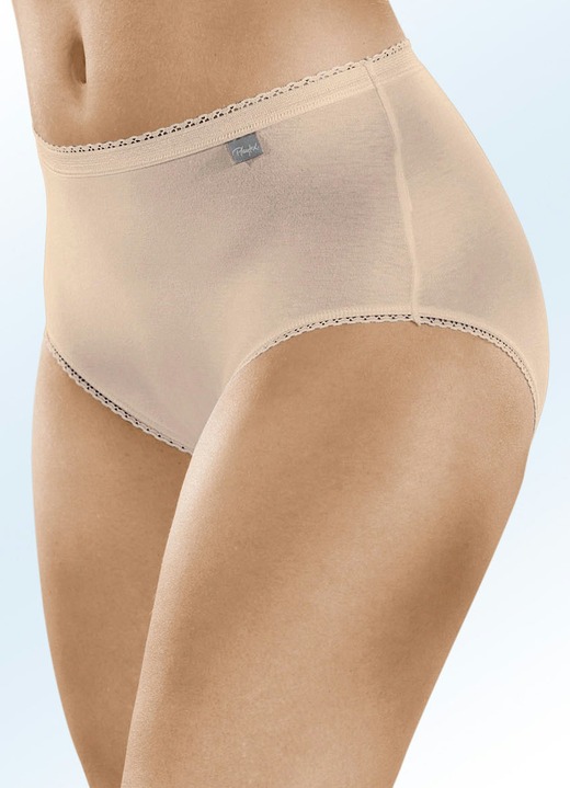 Slips - Set van drie slips met kanten boorden, van Playtex, in Größe 038 bis 052, in Farbe HUIDKLEURIG Ansicht 1