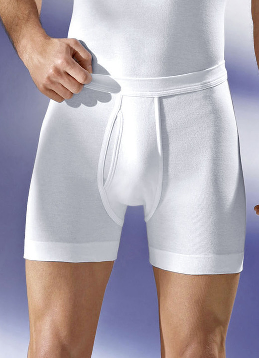 Slips & onderbroeken - Schiesser onderbroek van fijne rib met gulp, wit, in Größe 005 bis 009, in Farbe WIT Ansicht 1