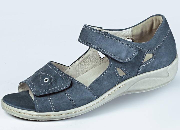Sandalettes & slippers - Ranger sandaal met comfortabele klittenbandsluiting, in Größe 4 bis 8 1/2, in Farbe JEANSBLAUW